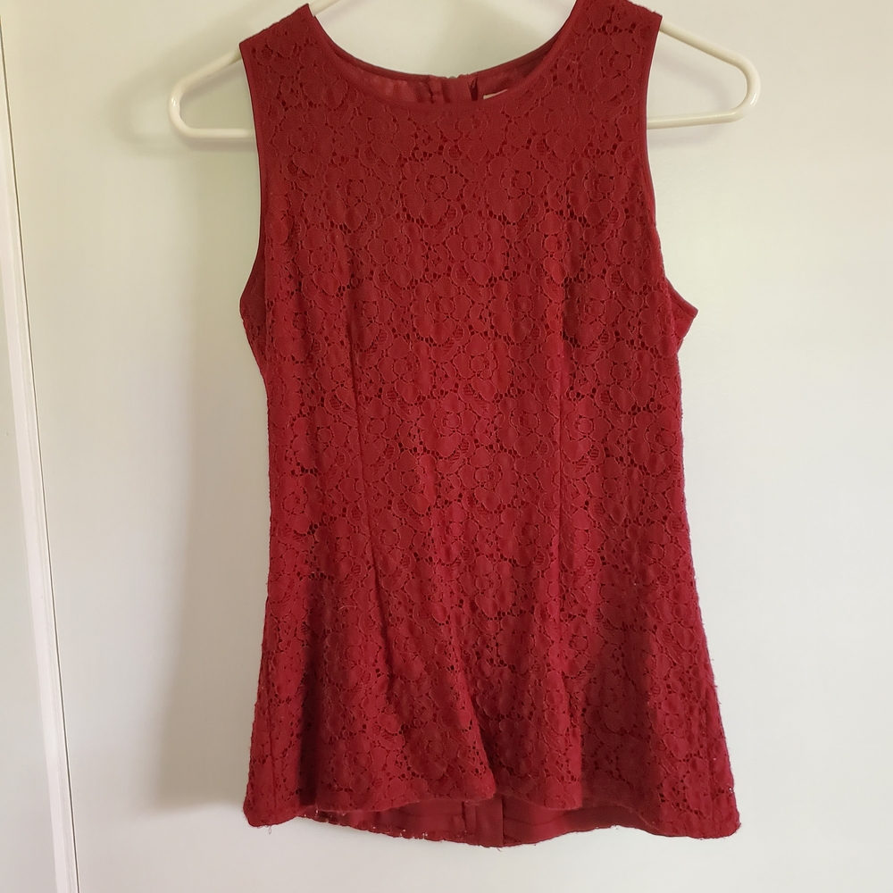 Banana Republic Burgandy Lace Blouse - Picture 8 of 8